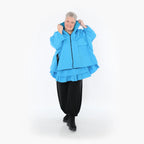  AKH Fashion Jacke in kastiger Form, aus Baumwolle, 1493.07076, Blau, Ausgefallen, Zeitlos