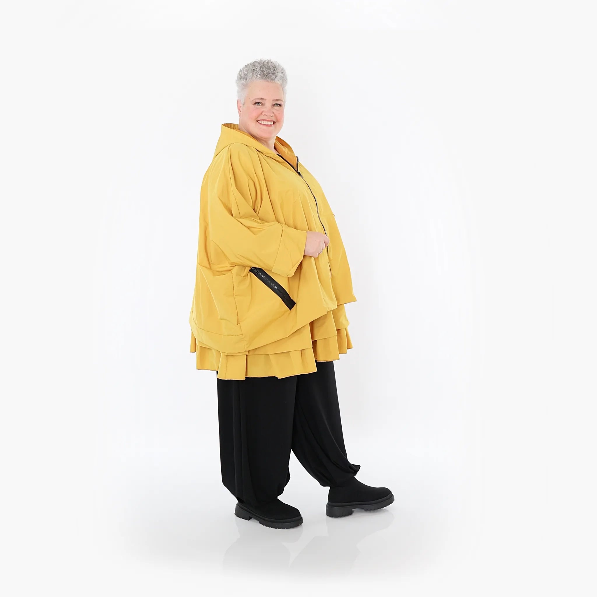  AKH Fashion Jacke in kastiger Form, aus Baumwolle, 1493.07076, Honiggelb, Ausgefallen