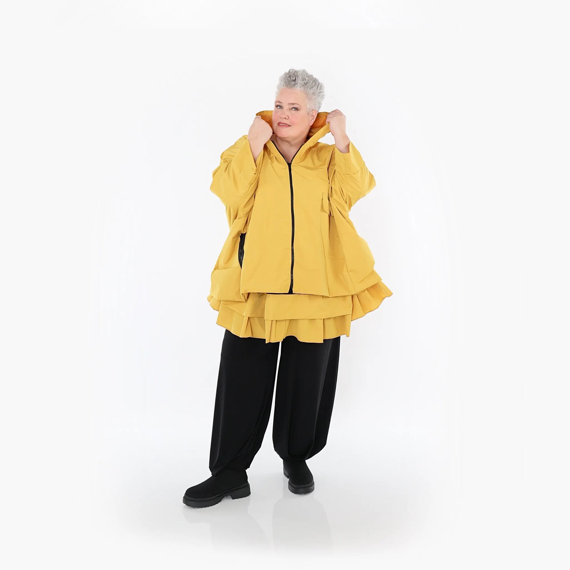  AKH Fashion Jacke in kastiger Form, aus Baumwolle, 1493.07076, Honiggelb, Ausgefallen