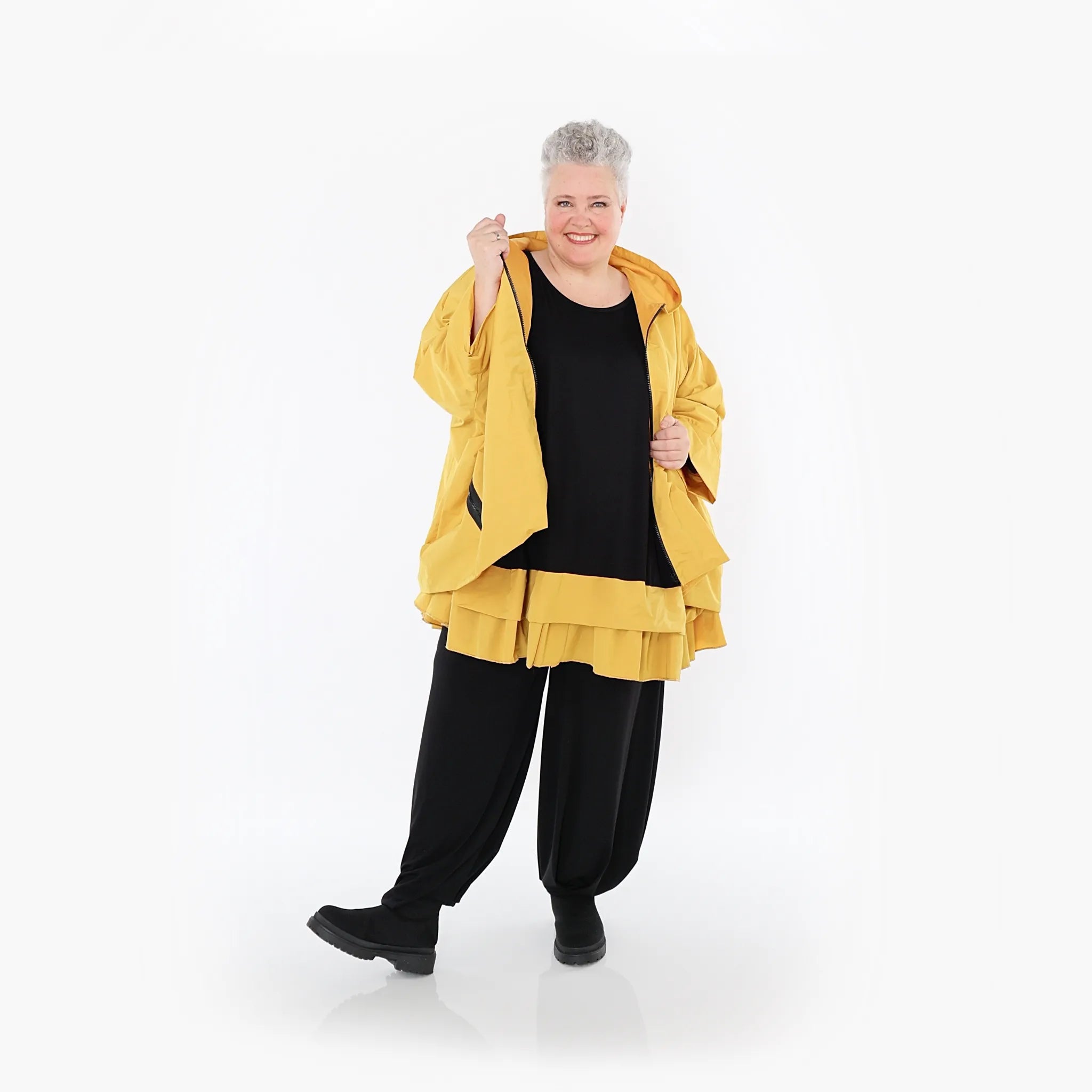  AKH Fashion Jacke in kastiger Form, aus Baumwolle, 1493.07076, Honiggelb, Ausgefallen