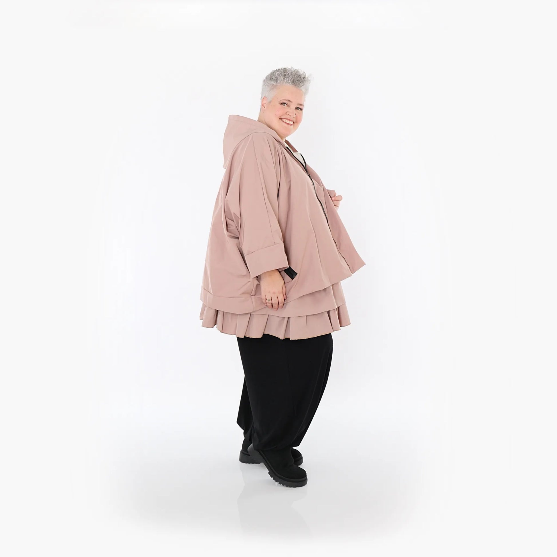  AKH Fashion Jacke in kastiger Form, aus Baumwolle, 1493.07076, Mauve, Ausgefallen, Zeitlos