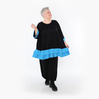 A-Form Bigshirt von AKH Fashion aus Viskose, 1493.07103, Schwarz/Blau, Ausgefallen, Zeitlos