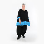  A-Form Bigshirt von AKH Fashion aus Viskose, 1493.07103, Schwarz/Blau, Ausgefallen, Zeitlos