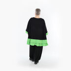  A-Form Bigshirt von AKH Fashion aus Viskose, 1493.07103, Schwarz/Grün, Ausgefallen, Zeitlos