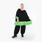  A-Form Bigshirt von AKH Fashion aus Viskose, 1493.07103, Schwarz/Grün, Ausgefallen, Zeitlos