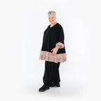  A-Form Bigshirt von AKH Fashion aus Viskose, 1493.07103, Schwarz/Mauve, Ausgefallen, Zeitlos