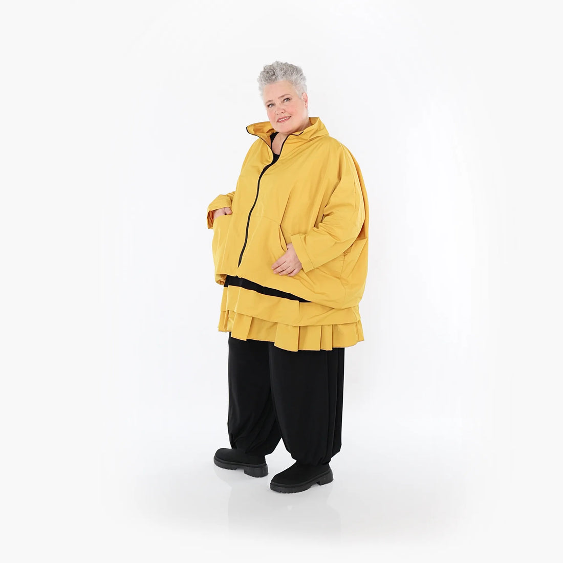  AKH Fashion Jacke in kastiger Form, aus Baumwolle, 1493.07104, Honiggelb, Ausgefallen