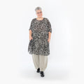  AKH Fashion Bigshirt in gerundeter Form, aus Viskose, 1494.02499, Schwarz/Ecru, Blumen