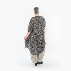  AKH Fashion Bigshirt in gerundeter Form, aus Viskose, 1494.02499, Schwarz/Ecru, Blumen
