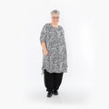  AKH Fashion Bigshirt in gerundeter Form, aus Viskose, 1495.02499, Schwarz/Weiß, Animal