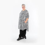  AKH Fashion Bigshirt in gerundeter Form, aus Viskose, 1495.02499, Schwarz/Weiß, Animal