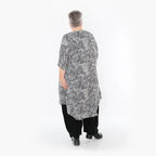  AKH Fashion Bigshirt in gerundeter Form, aus Viskose, 1495.02499, Schwarz/Weiß, Animal