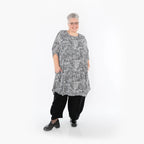  AKH Fashion Bigshirt in gerundeter Form, aus Viskose, 1495.02499, Schwarz/Weiß, Animal