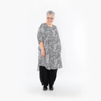  AKH Fashion Bigshirt in gerundeter Form, aus Viskose, 1495.02499, Schwarz/Weiß, Animal