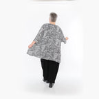 A-Form Bigshirt von AKH Fashion aus Viskose, 1495.00593, Schwarz/Weiß, Animal, Ausgefallen
