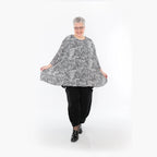  A-Form Bigshirt von AKH Fashion aus Viskose, 1495.00593, Schwarz/Weiß, Animal, Ausgefallen