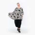  A-Form Bigshirt von AKH Fashion aus Materialmix, 1499.00593, Schwarz/Weiß, Animal, Schick