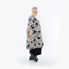  AKH Fashion Bigshirt in Glocken-Form, aus Materialmix, 1499.06563, Schwarz/Weiß, Animal
