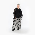  Palazzo Hose von AKH Fashion aus Materialmix, 1499.07077, Schwarz/Weiß, Animal, Schick