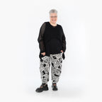  Ballonhose von AKH Fashion aus Materialmix, 1499.08069, Schwarz/Weiß, Animal, Ausgefallen