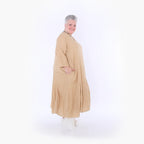  Ballonkleid von AKH Fashion aus Baumwolle, 1501.06972, Cognac, Ausgefallen, Zeitlos