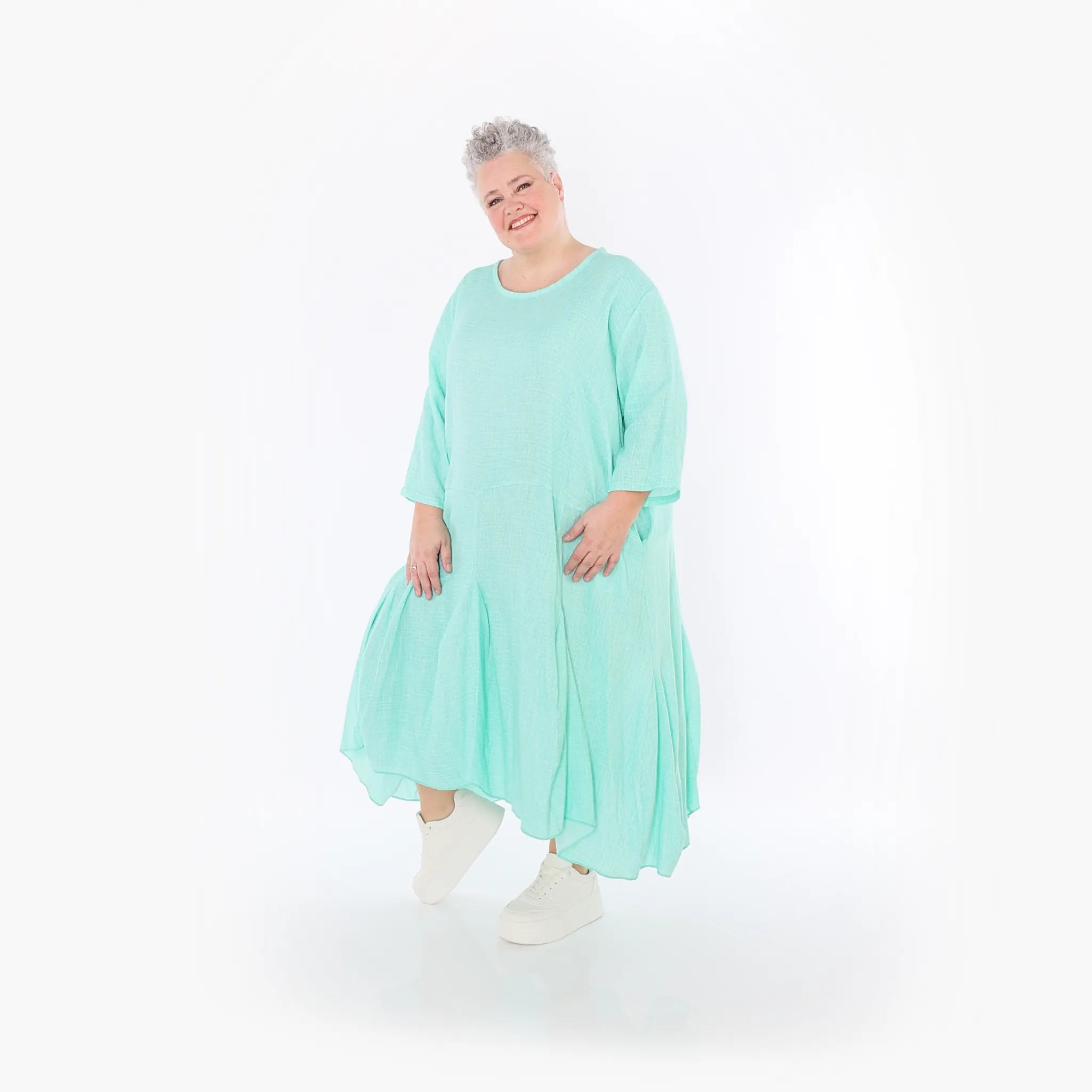  Ballonkleid von AKH Fashion aus Baumwolle, 1501.06972, Mint, Ausgefallen, Zeitlos, Schick