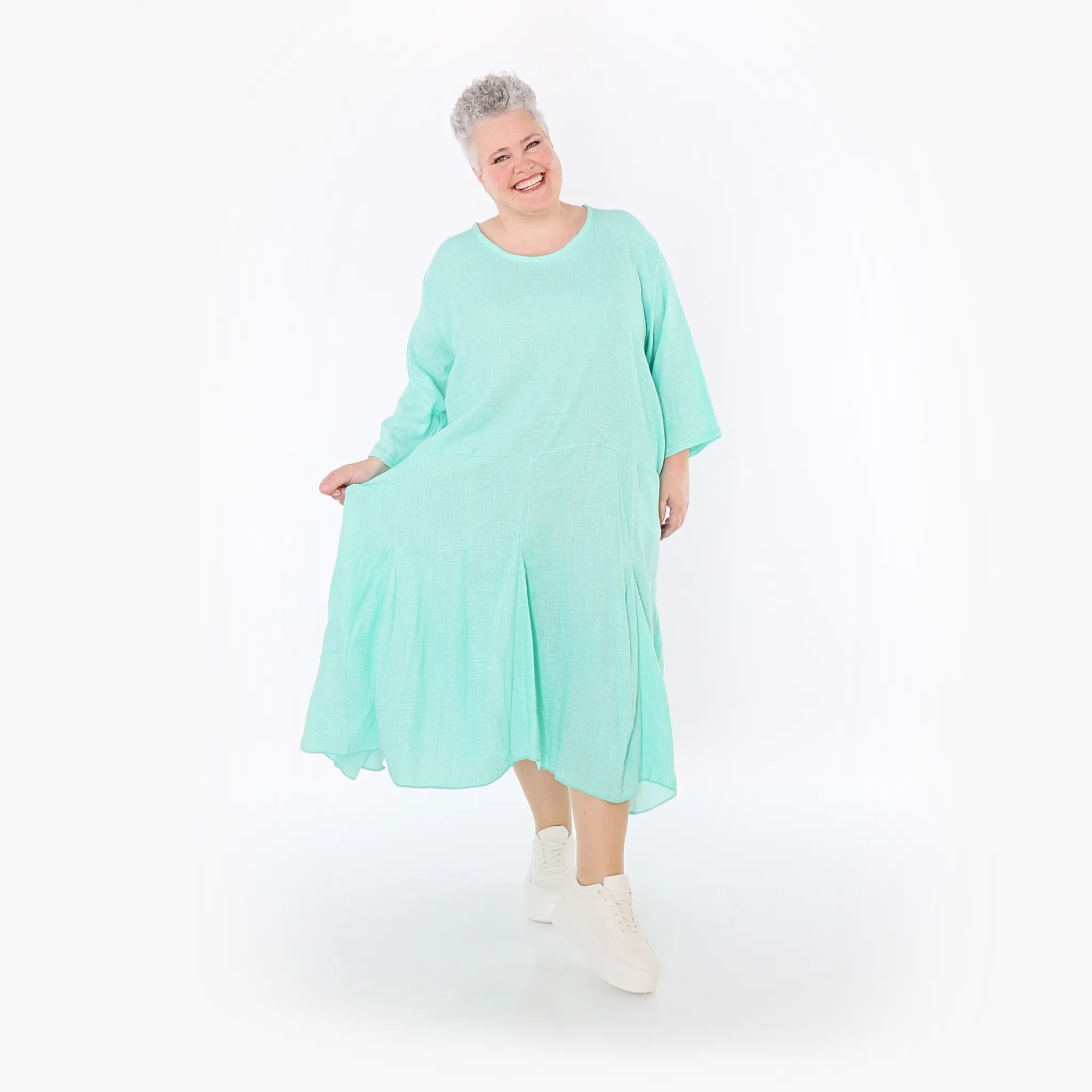  Ballonkleid von AKH Fashion aus Baumwolle, 1501.06972, Mint, Ausgefallen, Zeitlos, Schick