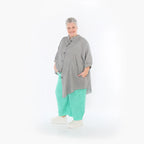  AKH Fashion Bluse in gerundeter Form, aus Baumwolle, 1501.07106, Grau, Ausgefallen, Schick