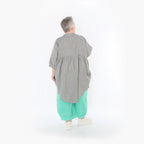  AKH Fashion Bluse in gerundeter Form, aus Baumwolle, 1501.07106, Grau, Ausgefallen, Schick