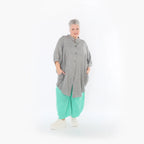  AKH Fashion Bluse in gerundeter Form, aus Baumwolle, 1501.07106, Grau, Ausgefallen, Schick