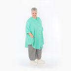  AKH Fashion Bluse in gerundeter Form, aus Baumwolle, 1501.07106, Grün, Ausgefallen, Schick