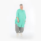  AKH Fashion Bluse in gerundeter Form, aus Baumwolle, 1501.07106, Grün, Ausgefallen, Schick