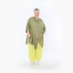  AKH Fashion Bluse in gerundeter Form, aus Baumwolle, 1501.07106, Khaki, Ausgefallen