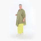  AKH Fashion Bluse in gerundeter Form, aus Baumwolle, 1501.07106, Khaki, Ausgefallen
