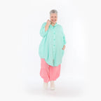  AKH Fashion Bluse in gerundeter Form, aus Baumwolle, 1501.07106, Mint, Ausgefallen, Schick