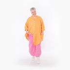  AKH Fashion Bluse in gerundeter Form, aus Baumwolle, 1501.07106, Orange, Ausgefallen