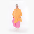  AKH Fashion Bluse in gerundeter Form, aus Baumwolle, 1501.07106, Orange, Ausgefallen