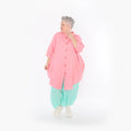  AKH Fashion Bluse in gerundeter Form, aus Baumwolle, 1501.07106, Rosa, Ausgefallen, Schick