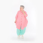  AKH Fashion Bluse in gerundeter Form, aus Baumwolle, 1501.07106, Rosa, Ausgefallen, Schick