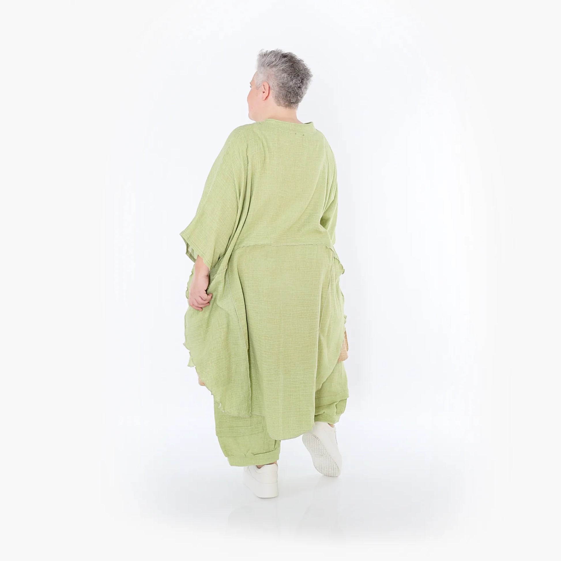  AKH Fashion Jacke in gerundeter Form, aus Baumwolle, 1501.07107, Apfelgrün, Ausgefallen