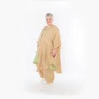  AKH Fashion Jacke in gerundeter Form, aus Baumwolle, 1501.07107, Cognac, Ausgefallen