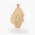  AKH Fashion Jacke in gerundeter Form, aus Baumwolle, 1501.07107, Cognac, Ausgefallen