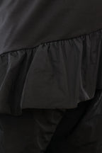  AKH Premium Bigshirt in asymmetrischer Form, aus Materialmix, P1001.7051, Schwarz, Schick