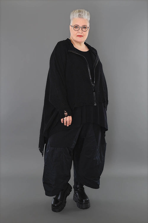 A-Form Jacke von AKH Premium aus Baumwolle, P1002.2519, Schwarz, Ausgefallen, Zeitlos