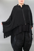 A-Form Jacke von AKH Premium aus Baumwolle, P1002.2519, Schwarz, Ausgefallen, Zeitlos