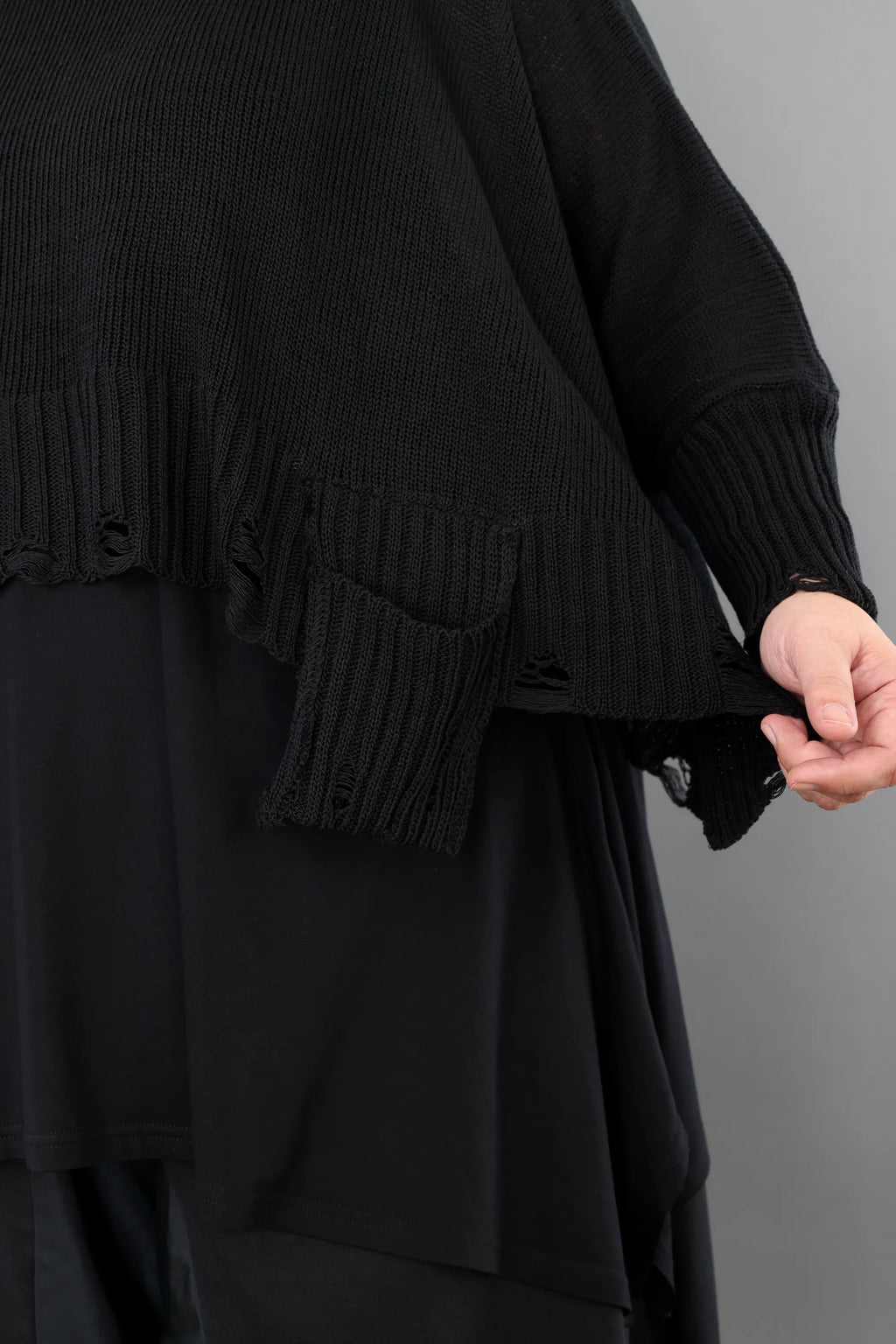  AKH Premium Überwurf in kastiger Form, aus Baumwolle, P1002.2520, Schwarz, Ausgefallen