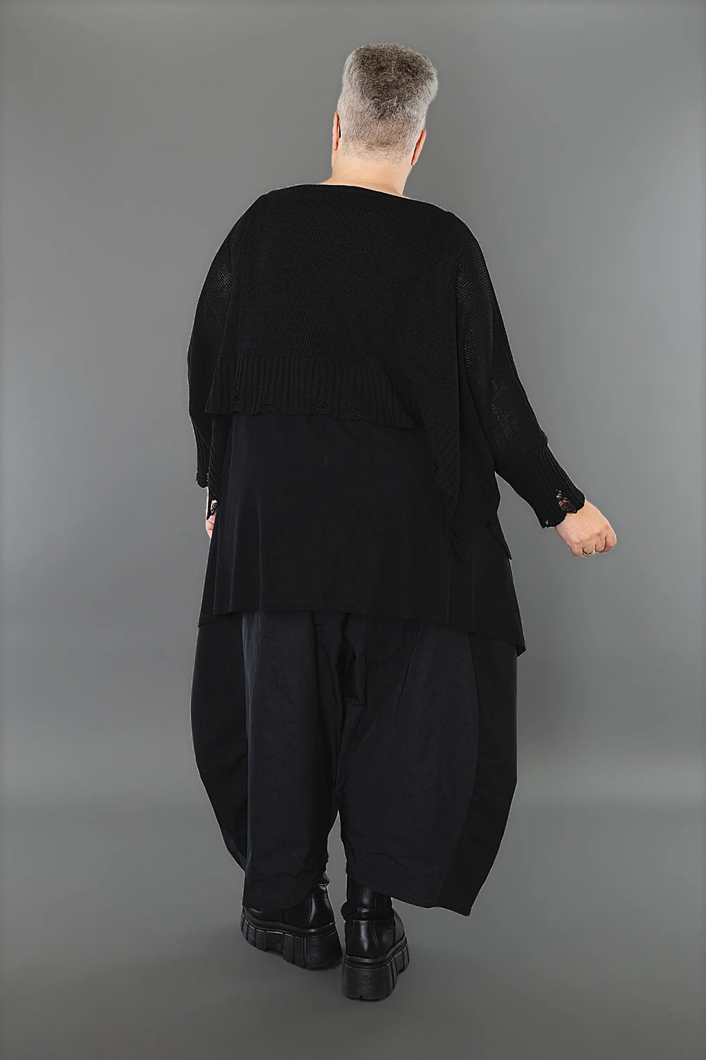  AKH Premium Überwurf in kastiger Form, aus Baumwolle, P1002.2520, Schwarz, Ausgefallen