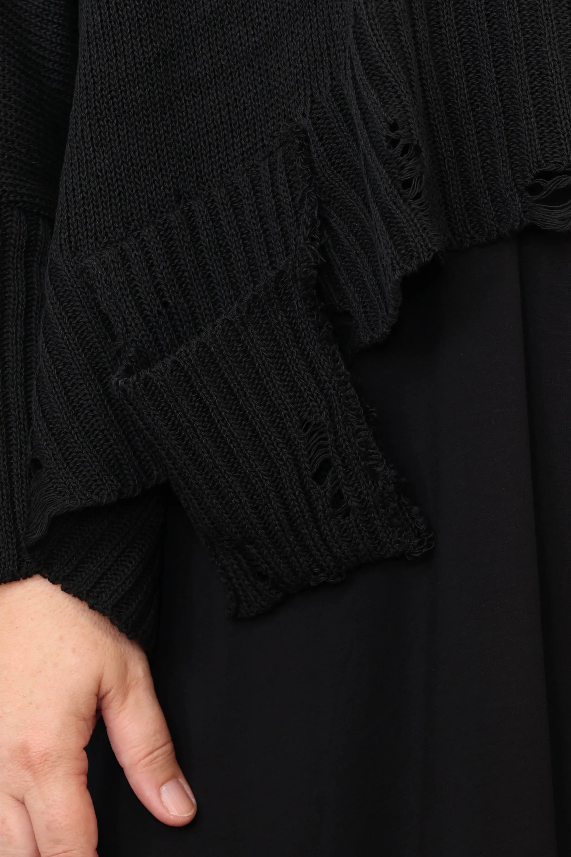  AKH Premium Überwurf in kastiger Form, aus Baumwolle, P1002.2520, Schwarz, Ausgefallen