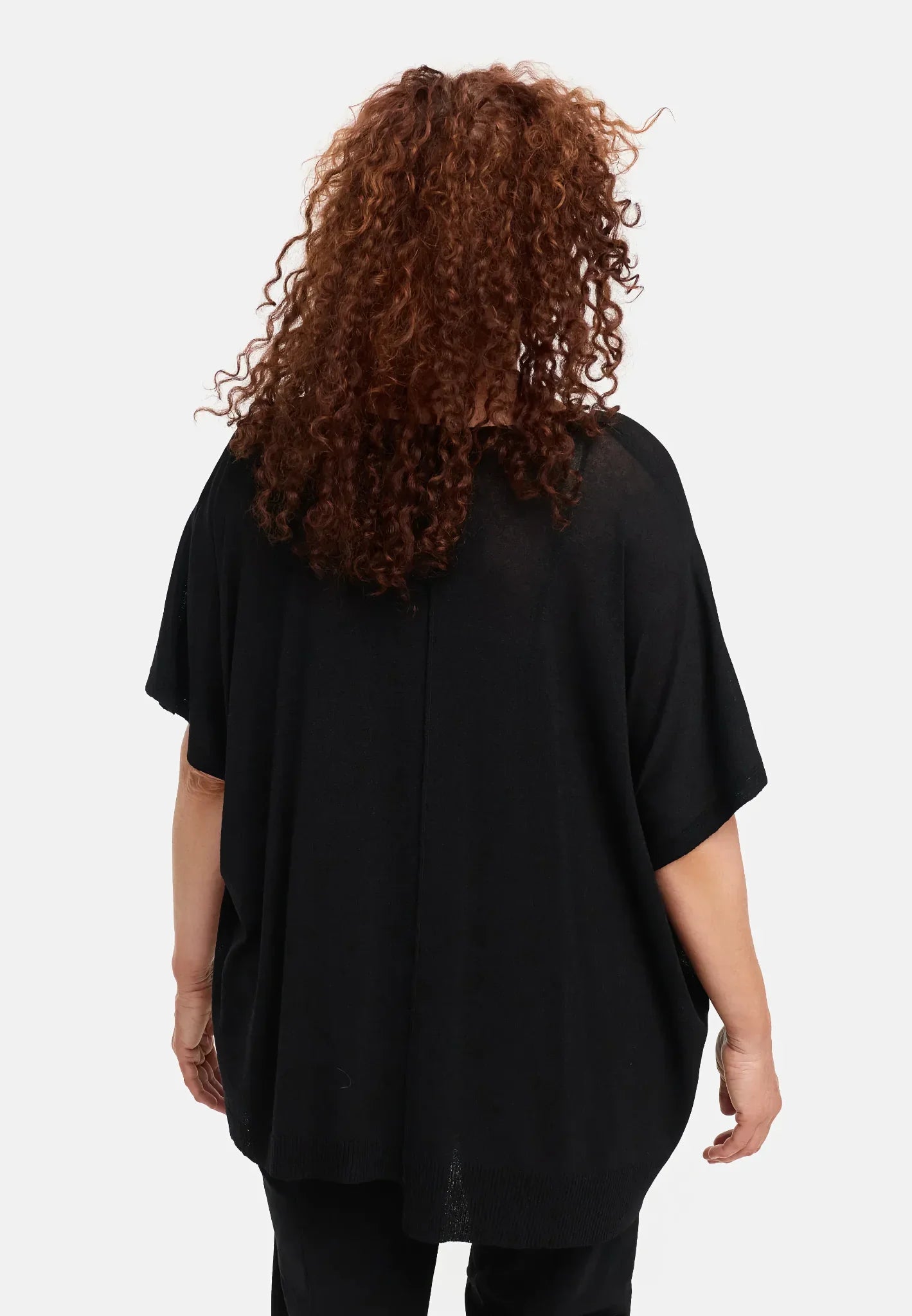  Amandine Pulli in kastiger Form, aus Viskose, A2802, Schwarz, Schick, Modern, Bequem