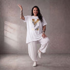 Damen Shirt Lagenlook Baumwolle Mintgrün, A-Linie, Oversize große Größen – Funky Diva